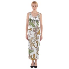 Pattern Design Art Decoration Fitted Maxi Dress by Ravend