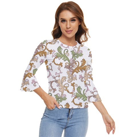 Pattern Design Art Decoration Bell Sleeve Top by Ravend