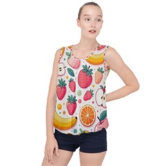 Fruit Sweet Pattern Bubble Hem Chiffon Tank Top by Ravend