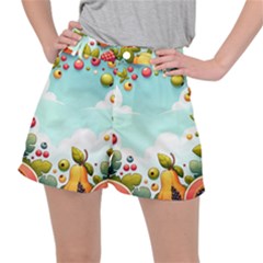 Fruits Sweet Papaya Orange Pattern Women s Ripstop Shorts by Ravend