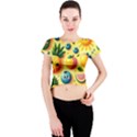 Fruits Fresh Sweet Pattern Crew Neck Crop Top View1