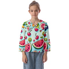 Fruits Sweet Pattern Kids  Sailor Shirt by Ravend