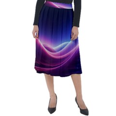 Cosmic Galaxy Quantum Art Nature Classic Velour Midi Skirt  by Ravend