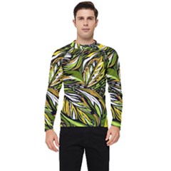 Foliage Pattern Texture Background Men s Long Sleeve Rash Guard by Ravend