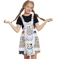 Cat Kitten Seamless Pattern Kids  Apron Dress by Grandong