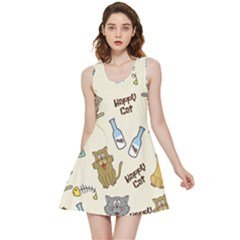 Cute Astronaut Cat With Star Galaxy Elements Seamless Pattern Inside Out Reversible Sleeveless Dress by Grandong