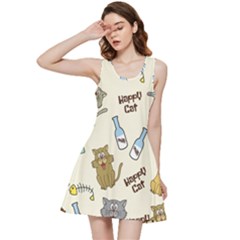 Cute Astronaut Cat With Star Galaxy Elements Seamless Pattern Inside Out Racerback Dress by Grandong