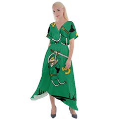 Adventure Time The Legend Of Zelda Cross Front Sharkbite Hem Maxi Dress by Sarkoni