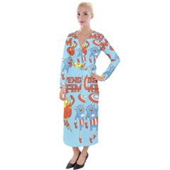 Adventure Time Avengers Age Of Ultron Velvet Maxi Wrap Dress by Sarkoni