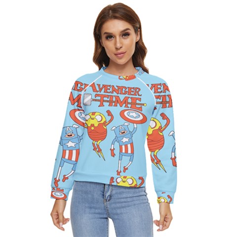 Adventure Time Avengers Age Of Ultron Women s Long Sleeve Raglan T-shirt by Sarkoni