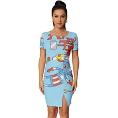 Adventure Time Avengers Age Of Ultron Fitted Knot Split End Bodycon Dress by Sarkoni