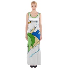 Adventure Time Finn And Jake Snow Thigh Split Maxi Dress by Sarkoni