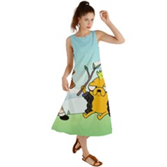 Adventure Time Finn And Jake Cartoon Network Parody Summer Maxi Dress by Sarkoni