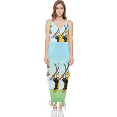 Adventure Time Finn And Jake Cartoon Network Parody Sleeveless Tie Ankle Chiffon Jumpsuit by Sarkoni