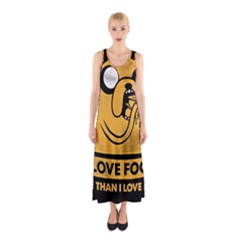 Adventure Time Jake  I Love Food Sleeveless Maxi Dress by Sarkoni