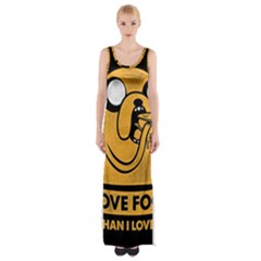 Adventure Time Jake  I Love Food Thigh Split Maxi Dress by Sarkoni