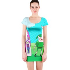 Adventure Time The Legend Of Zelda Parody Short Sleeve Bodycon Dress by Sarkoni