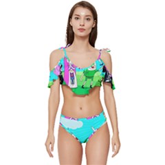 Adventure Time The Legend Of Zelda Parody Ruffle Edge Tie Up Bikini Set	 by Sarkoni