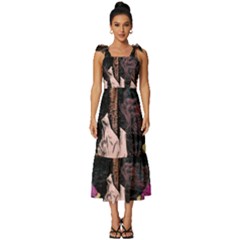 Jujutsu Kaisen Heart Design Heart Psychedelic Anime Hands Tie-strap Tiered Midi Chiffon Dress by Sarkoni