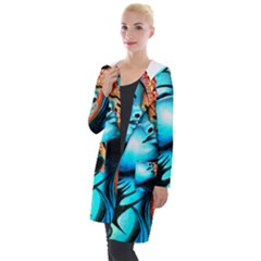 Color Detail Dream Fantasy Neon Psychedelic Teaser Hooded Pocket Cardigan by Sarkoni