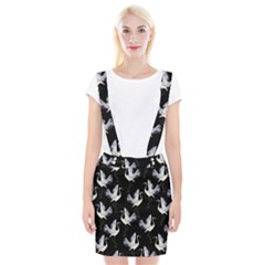 Crane Pattern Braces Suspender Skirt by Bedest