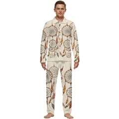 Coloured Dreamcatcher Background Men s Long Sleeve Velvet Pocket Pajamas Set by Hannah976