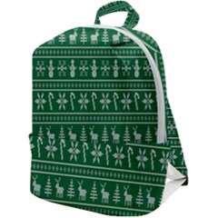 Wallpaper Ugly Sweater Backgrounds Christmas Zip Up Backpack by artworkshop