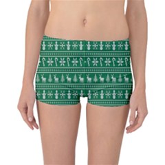 Wallpaper Ugly Sweater Backgrounds Christmas Reversible Boyleg Bikini Bottoms by artworkshop