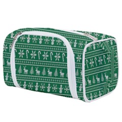 Wallpaper Ugly Sweater Backgrounds Christmas Toiletries Pouch by artworkshop