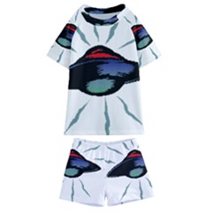 Alien Unidentified Flying Object Ufo Kids  Swim T-shirt And Shorts Set by Sarkoni