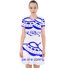 Unidentified Flying Object Ufo Alien We Are Coming Adorable In Chiffon Dress by Sarkoni