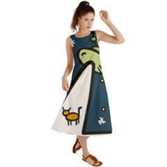 Ufo Alien Unidentified Flying Object Summer Maxi Dress by Sarkoni