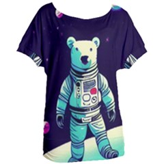 Bear Astronaut Futuristic Women s Oversized T-shirt by Bedest