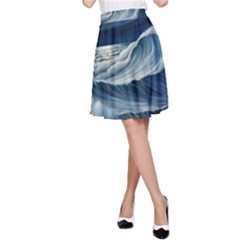 Waves Storm Sea A-line Skirt by Bedest