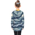 Waves Storm Sea Kids  Double Breasted Button Coat View2