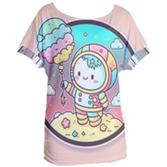 Boy Astronaut Cotton Candy Women s Oversized T-shirt by Bedest