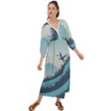 Swan Flying Bird Wings Waves Grass Grecian Style  Maxi Dress View1