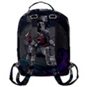 Illustration Astronaut Cosmonaut Paying Skateboard Sport Space With Astronaut Suit Flap Pocket Backpack (Large) View3