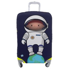 Boy Spaceman Space Rocket Ufo Planets Stars Luggage Cover (medium) by Ndabl3x