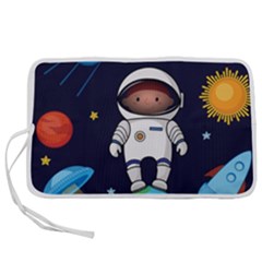 Boy Spaceman Space Rocket Ufo Planets Stars Pen Storage Case (l) by Ndabl3x