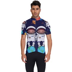 Boy Spaceman Space Rocket Ufo Planets Stars Men s Short Sleeve Cycling Jersey by Ndabl3x