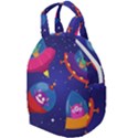 Cartoon Funny Aliens With Ufo Duck Starry Sky Set Travel Backpack View1