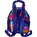 Cartoon Funny Aliens With Ufo Duck Starry Sky Set Travel Backpack View2