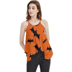 Halloween Card With Bats Flying Pattern Flowy Camisole Tank Top by Hannah976