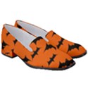 Halloween Card With Bats Flying Pattern Women s Classic Loafer Heels View3