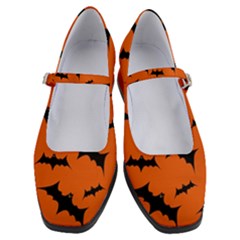 Halloween Card With Bats Flying Pattern Women s Mary Jane Shoes by Hannah976