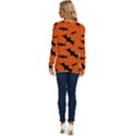 Halloween Card With Bats Flying Pattern Long Sleeve Crew Neck Pullover Top View4