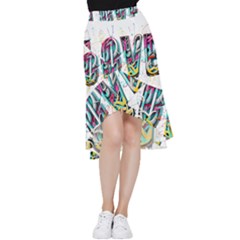 Graffiti Love Frill Hi Low Chiffon Skirt by essentialimage