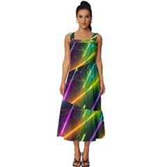 Vibrant Neon Dreams Square Neckline Tiered Midi Dress by essentialimage