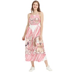 Paw Dog Pet Puppy Canine Cute Boho Sleeveless Summer Dress by Sarkoni